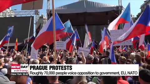 Tens of thousands of protesters rally in Prague against government, EU, NATO