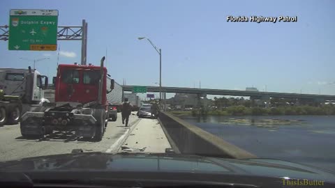 Dash camera video shows Miami-Dade chase that ended with woman jumping into lake