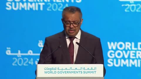 Il Terrorista dell'OMS Tedros al vertice del governo mondiale a Dubai