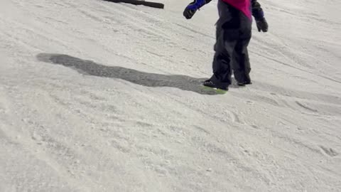 Fearless Little Girl Takes on Ski Jump