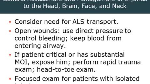 AEMT Ch 37 Head, Brain, Face, and Neck Trauma