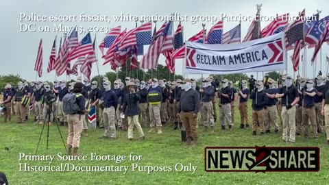 Police escort masked, avowed fascist group "Patriot Front" through DC.