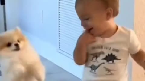 Cute baby laughing