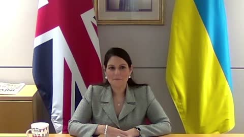 Interior Minister Priti Patel talks to Russian pranksters