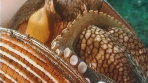 This shrimp has a way of attacking the conch and the octopus makes it a nest