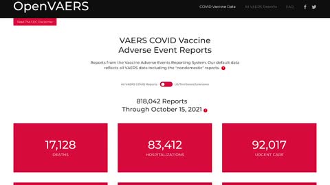 New VAERS numbers have been published.