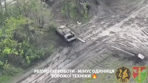 Ukrainian Krab artillery destroy a Russian armored vehicle East of Tors'ke, Donetsk Oblast, May 2023