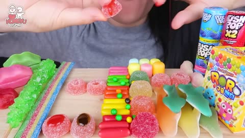 ASMR Rainbow Desserts: Kohakuto Snack Jelly | Relaxing Sweet Treat Sounds