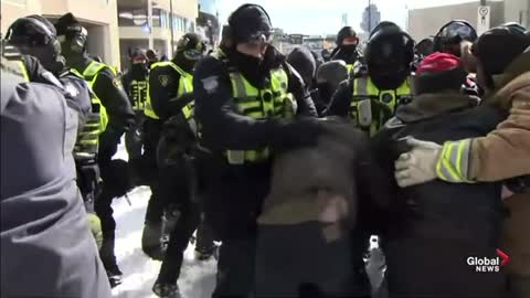 Tyrannical Ottawa Police Moving Illegally on Ottawa Freedom Convoy