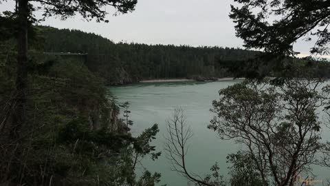 Deception pass bridge on west side Whidbey island.