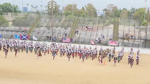 Scottish Fest - Bagpipes at the Stadium - Bands Marching Together