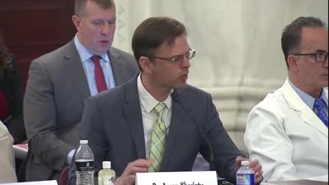 Dr. Aaron Kheriarty speaks at Senate hearing.