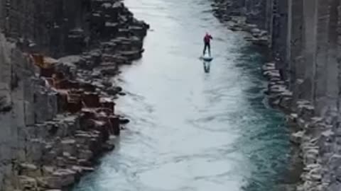 Amazing scenery paddle boarding