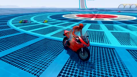 GTA V Epic New Stunt Race For Car Racing Challenge by Quad Bike, Cars and Motorcycle, Spider Shark9