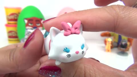 Nat and Essie Open 5 Zootopia Play-Doh Surprise Eggs