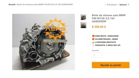 Boite de vitesses auto BMW F40 M135i 2.0 16V GA8S45DW