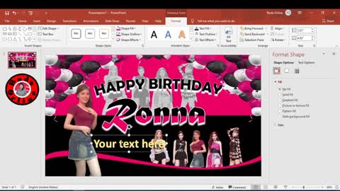 How to make Birthday Tarpaulin Layout & Design using MS PowerPoint