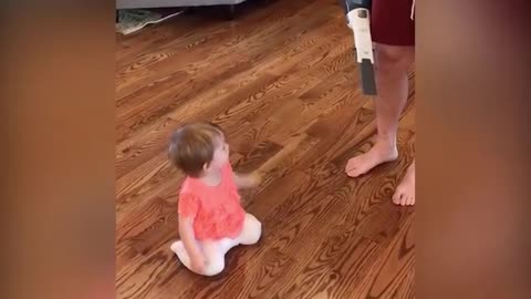 Funny daily life with baby dad