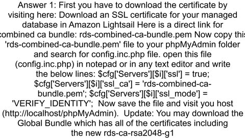 How to setup AWS rds with SSL with phpmyadmin