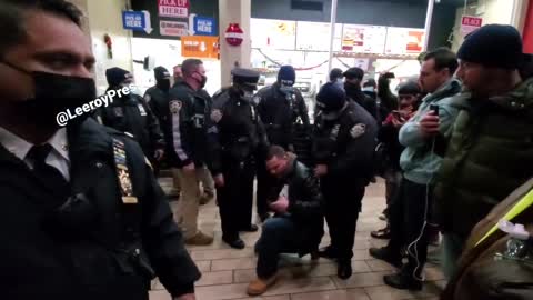 NYPD Arrests Jab Mandate Protestors At Burger King