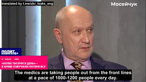 Danylo Yanevsky (Ukrainian Journalist) estimates their casualties to be "1000-1200 people every day"