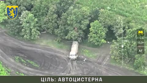 FPV drones destroying Ru supply trucks in Luhansk oblast