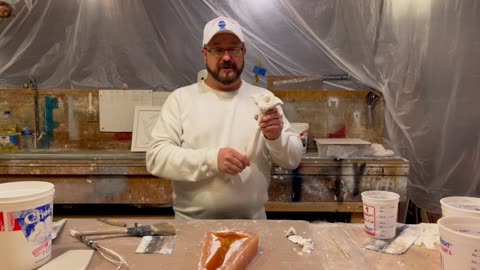 How to cast a plaster flower with a rubber mold.