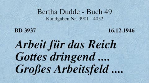 BD 3937 - ARBEIT FÜR DAS REICH GOTTES DRINGEND .... GROSSES ARBEITSFELD ....