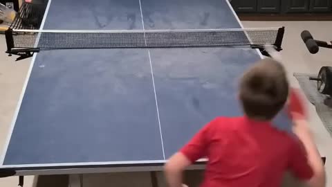 Dad's Ping Pong Backhand is Lightning Quick