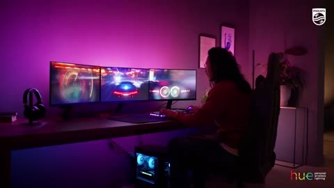 Philips Hue Play Gradient Lightstrip für drei Monitore