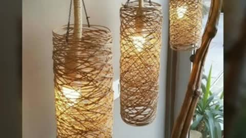 Beautiful handmade lampshade/artistic jute and roop lamp shade ideas