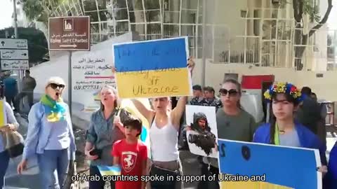 Lebanon. Today's protest action under the walls of the Russian Embassy in Beirut. By the way, it