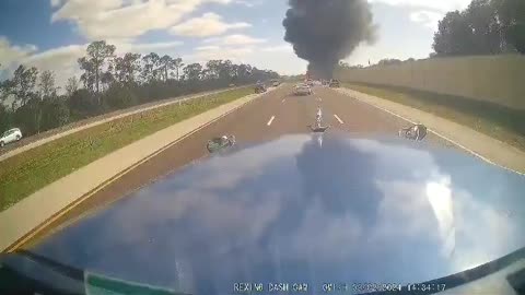 Trucker's dashcam captured moment private jet crashed on I-75 in Florida