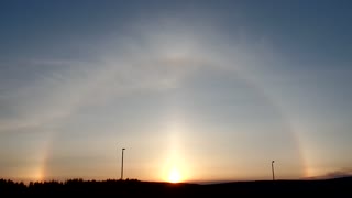 Stunning "Sun Dog" filmed in Fairbanks, Alaska at midnight