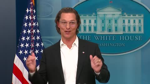 Matthew McConaughey joins White House Press Secretary Karine Jean-Pierre at today’s briefing