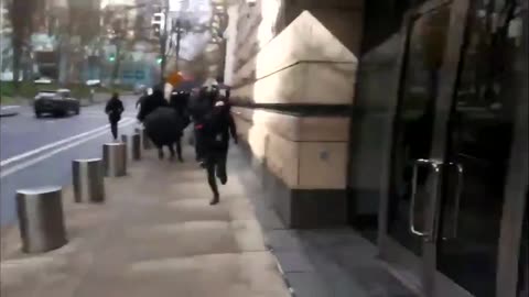 Feb 8 2020 Portland 1.2 antifa throw things and follow A videographer named andy 2