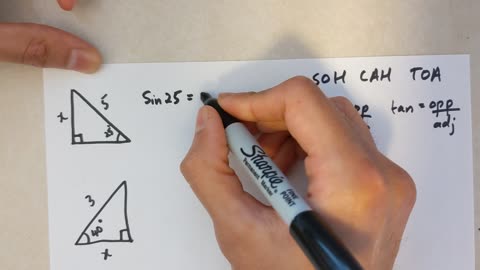 Grade 10 Math - Finding a side using Sin, Cos, Tan SOHCAHTOA (lesson 7.3/7.4)