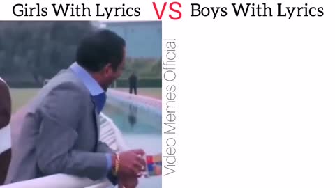 ith Lyrics VS Boys With Lyrics _ Funny Memes Video #memes #girlvsboy #funny