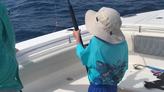 My nephew catching his 1st saltwater fish