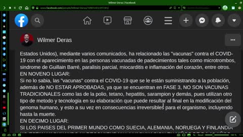 Honduras - Wilmer Deras sobre las "vacunas" y el Derecho.