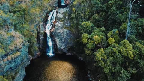 beautiful waterfall nature amazing video.4k Ultra HD