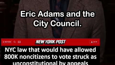 NYC Law Allowing Non-Citizens to Vote Struck Down