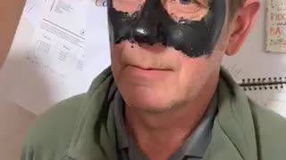 Peeling off Face Mask Surprises Man