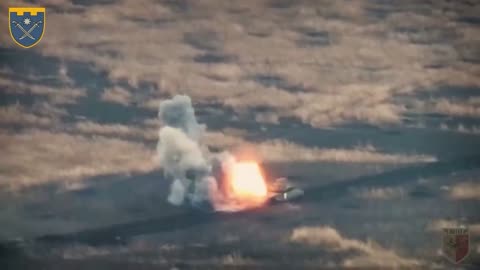 ATGM Smashes into Russian T90 Tank