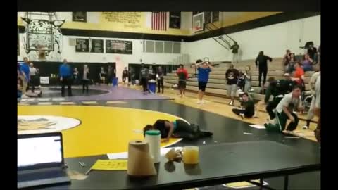 Teen Falls Through Gym Skylight During Wrestling Match