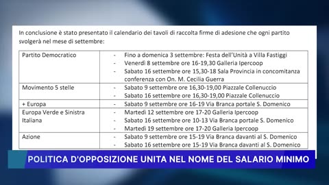 POLITICA D' OPPOSIZIONE UNITA NEL NOME DEL SALARIO MINIMO