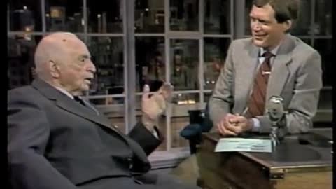 The father of "public relations" and consent-manufacturing, Edward Bernays on Letterman (1985)