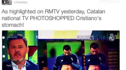 Cristiano Ronaldo's Abs Photoshopped By Rival's TV Station