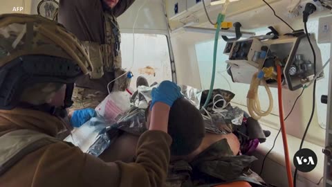 Ukrainian Combat Medics Perform Blood Transfusions on Battlefield