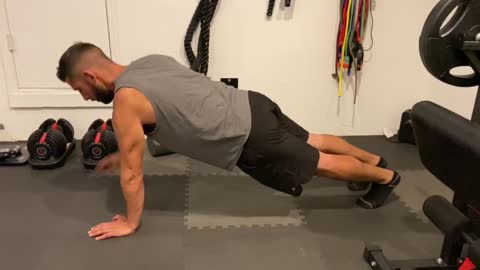 Straight Arm Overhead Arm Lift Plank